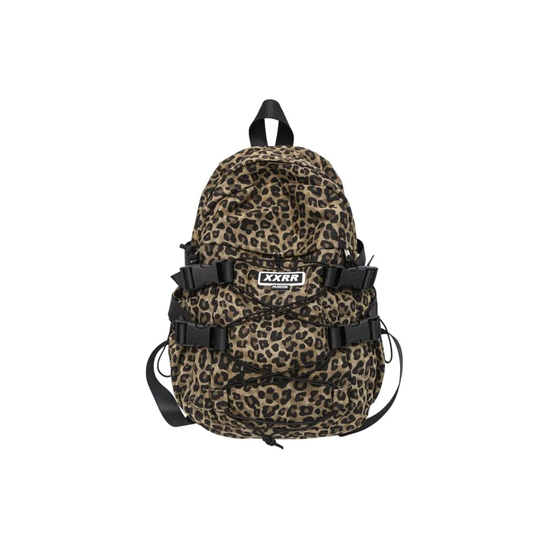 DCLOUD Canvas Backpack Women's Brown Leopard Print/Beige Leopard Print-0
