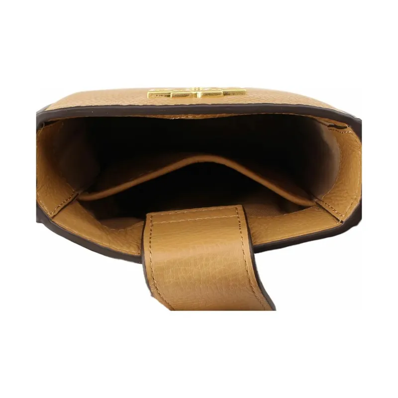TORY BURCH Leather One Shoulder Crossbody Cell Phone Pouch Women's Brown-4