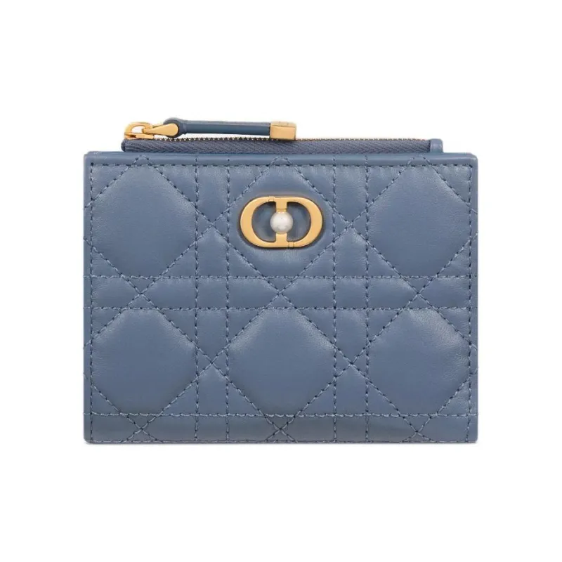DIOR Jolie Lambskin Wallet Women's Denim Blue-0