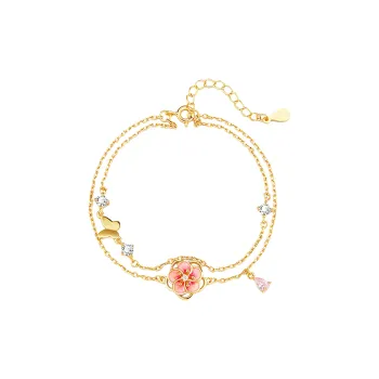 MAGICPOLE 925 Sterling Silver Zircon Bracelets Women's Gold
