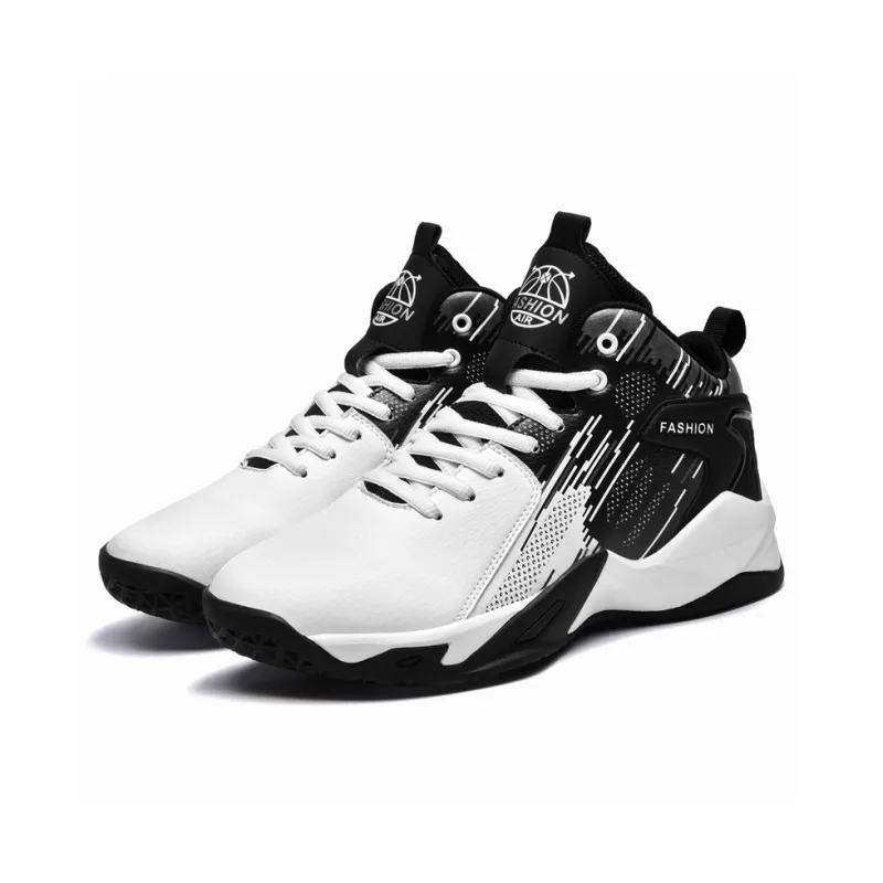 MUSNODO Cushioning, Slip Resistant, And Abrasion Resistant High Top Basketball Shoes Unisex Black White Mismatched-31