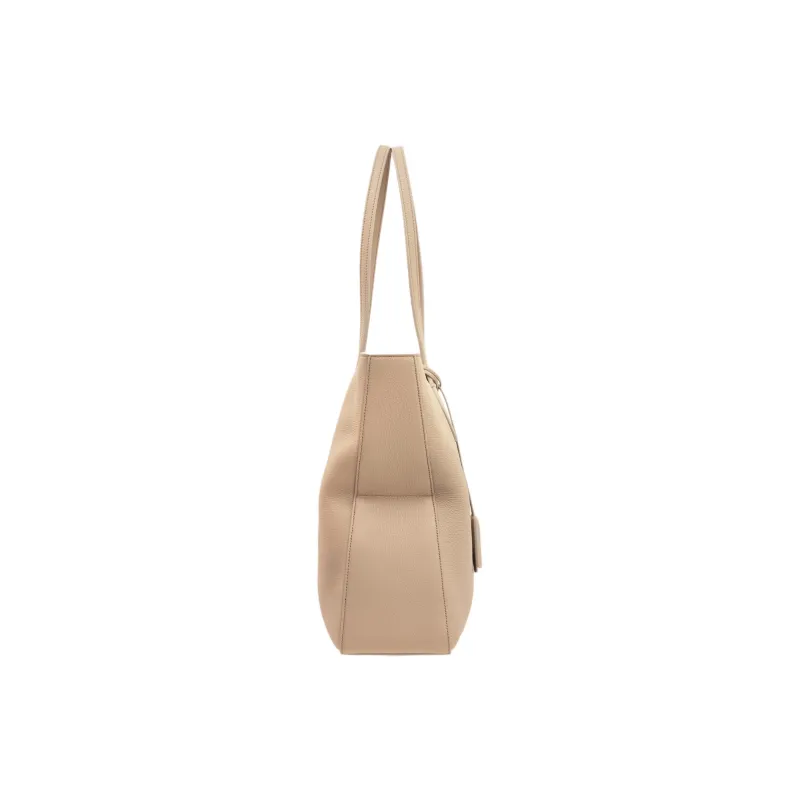 FERRAGAMO Calfskin Tote Bag Shopping Bag Shoulder Bag Handbag Large Size Women's Stone Color-1
