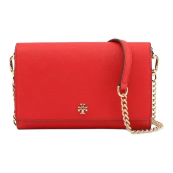 TORY BURCH Emerson Cow Leather Crossbody Bag, Shoulder Bag Women's Red