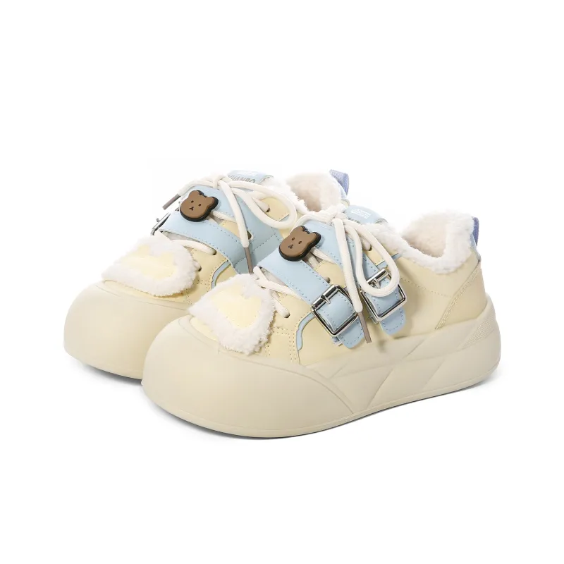 Lovely You Thermal Lightweight Slip Resistant Low Top Skateboard Shoes Women's Yellow Blue-20