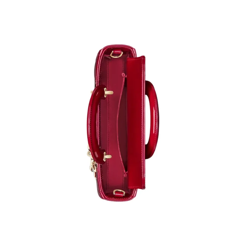 DIOR Lady D JOY Patent Leather Cowhide Dior Bag Shoulder Bag Crossbody Bag Handbag Small Size Women's Cherry Red-5