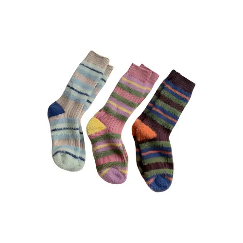 Inside The Orange Mid Calf Socks Women's 3 Pack Mixed Color
