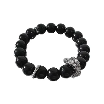 Bubble Scallops Obsidian Bracelets Unisex