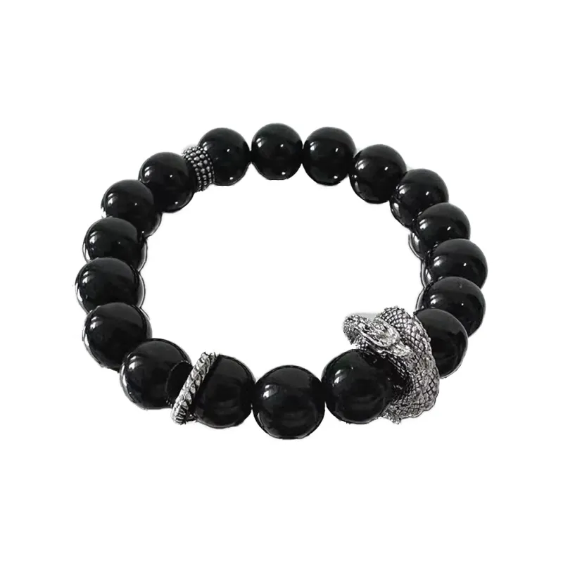 Bubble Scallops Obsidian Bracelets Unisex-0
