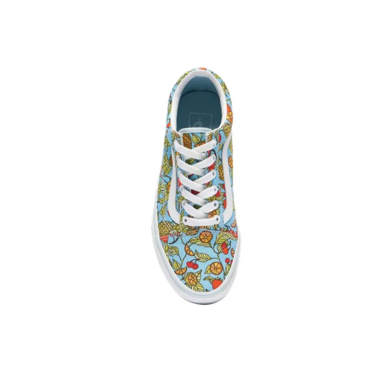 Vans Old Skool Anti-Slip Wear-Resistant Low-Top Skateboard Shoes Women's Light Blue-2