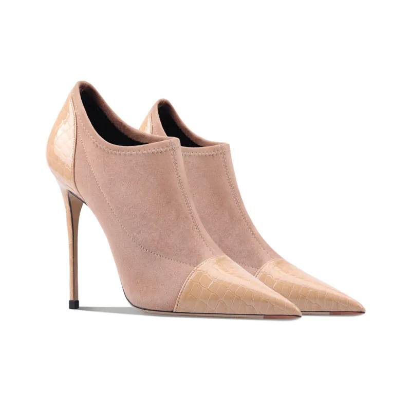 Suyymakk Slim Heel High Heels Women's Nude-4