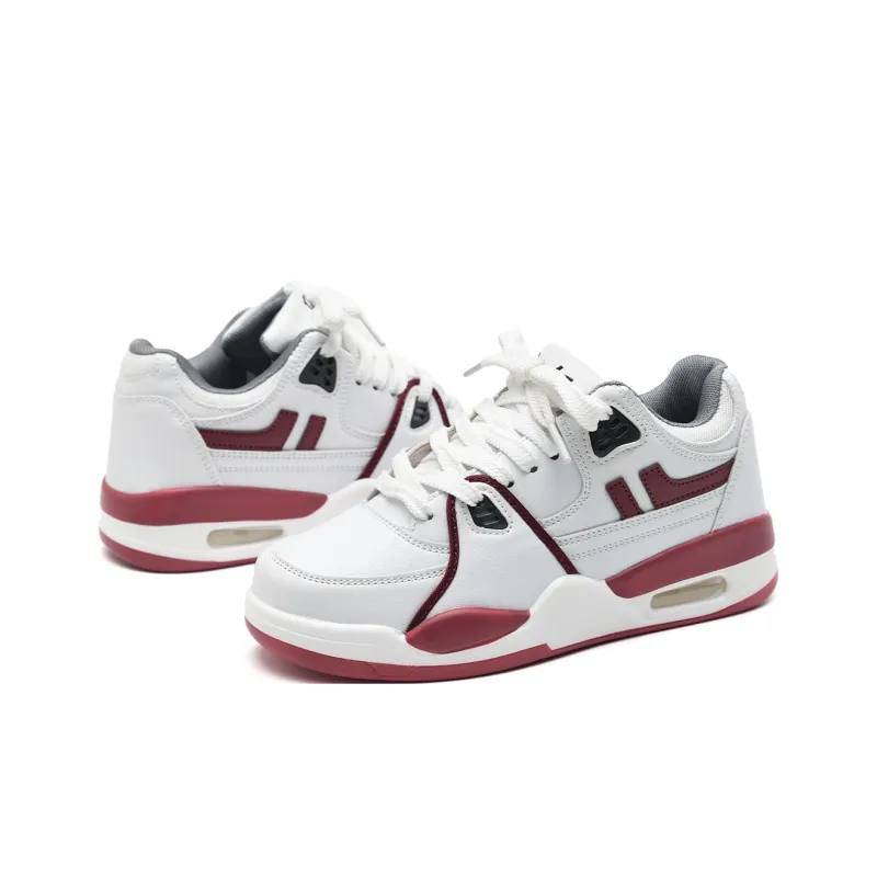 7 SEVFUN Thermal Abrasion Resistant Low Top Skateboard Shoes Unisex White Wine Color-32