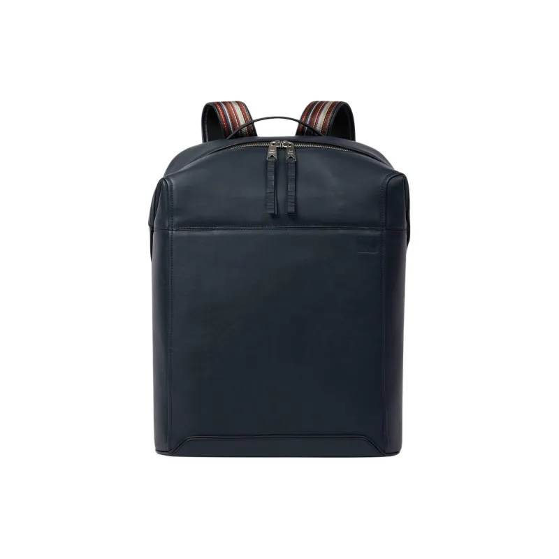 Paul Smith Cow Leather Backpack Men's Dark Blue-0
