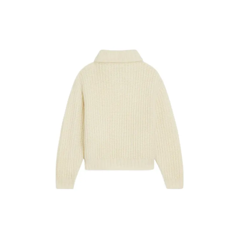 CELINE Collared Ribbed Jumper-1
