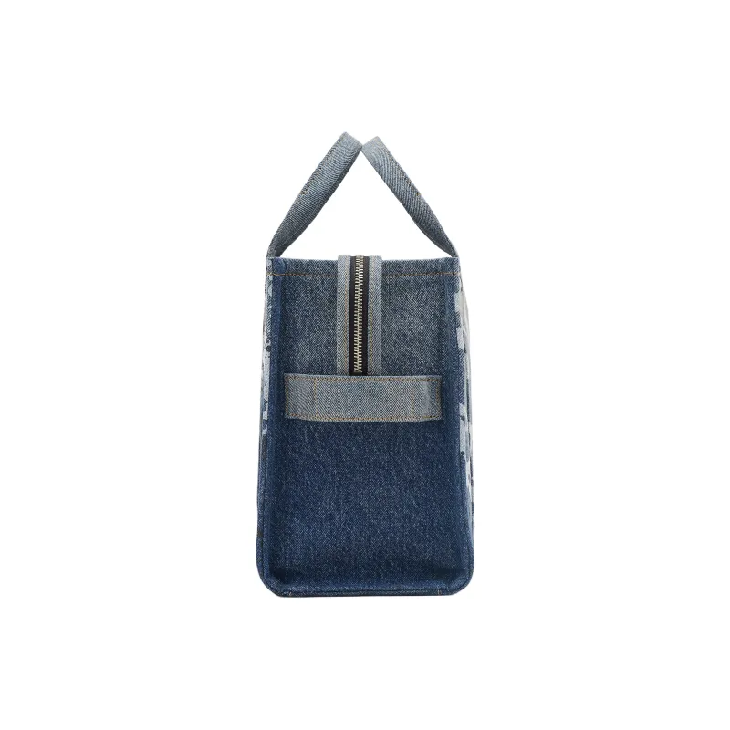 MARC JACOBS FUTURA Collaboration Denim Tote Bag, Shopping Bag, Handbag Medium Size Unisex Denim Blue-1