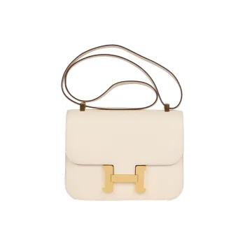 HERMES Constance Epsom Leather Shoulder Bag, Crossbody Bag Mini Women's I2 Nata Cream White