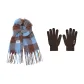 Blue Green Scarf+Coffee Glove