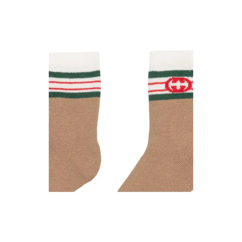 GUCCI Mid-Calf Socks Women's 1 Pack Beige-1