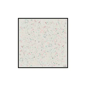 CHANEL Silk Scarves Unisex Ecru