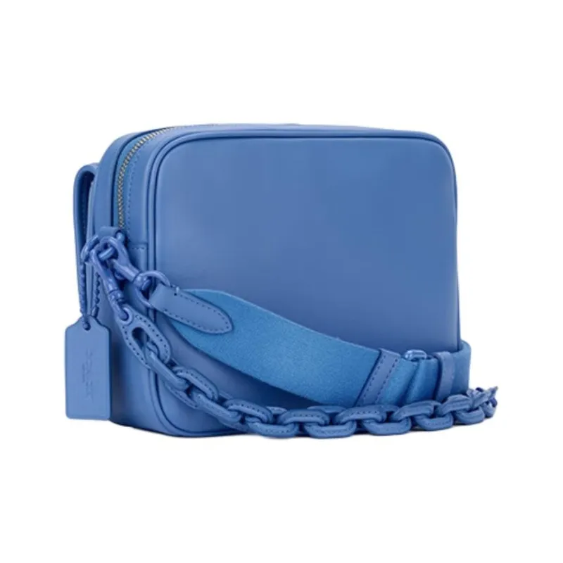 COACH Charter Gloves Made Of Tanned Leather Flap Shoulder Bag Crossbody Bag Medium Size Men's Blueberry-1