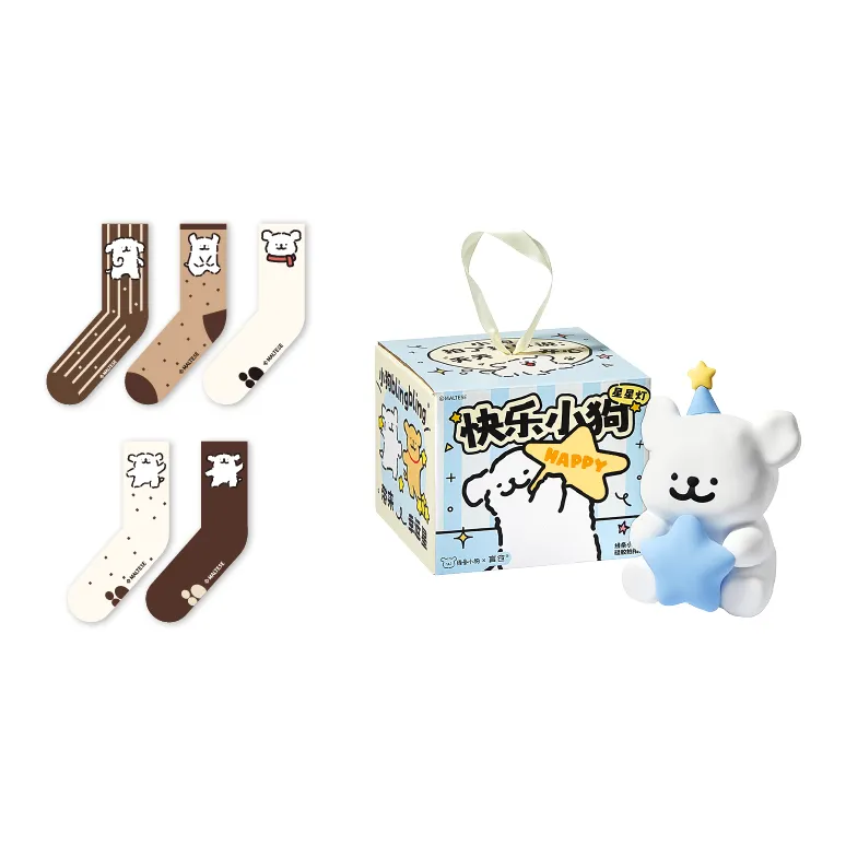YANCANG x Line Puppies 100% Cotton Soft Breathable Practical, Creative Accessory-6
