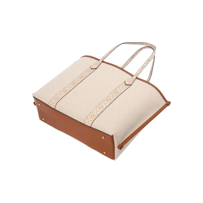 TORY BURCH Perry Canvas One Shoulder Handbag Women's Cream-2