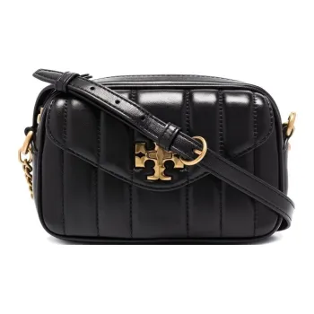 TORY BURCH Kira Quilted Leather Chain Bag, Camera Bag, Shoulder Bag, Crossbody Bag Regular Women's Black