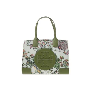 TORY BURCH PVC Tote Bag Shopping Bag Handbag Mini Women's Winter Sage Print