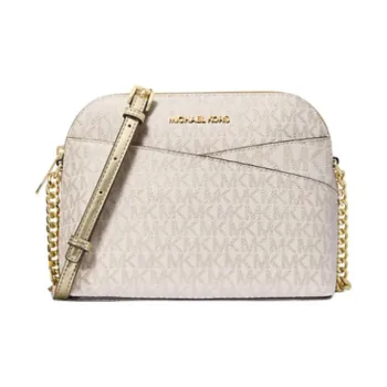 MICHAEL KORS Jet Set Travel Coated Canvas Crossbody Bag Shoulder Bag Medium Size Women's Light Gold