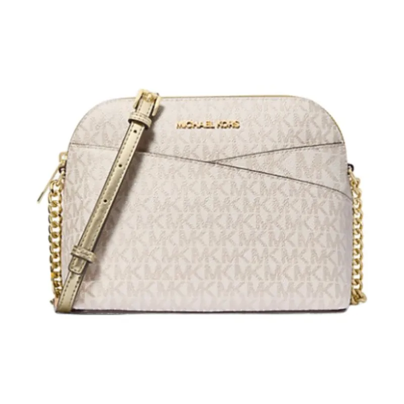 MICHAEL KORS Jet Set Travel Coated Canvas Crossbody Bag Shoulder Bag Medium Size Women's Light Gold-0