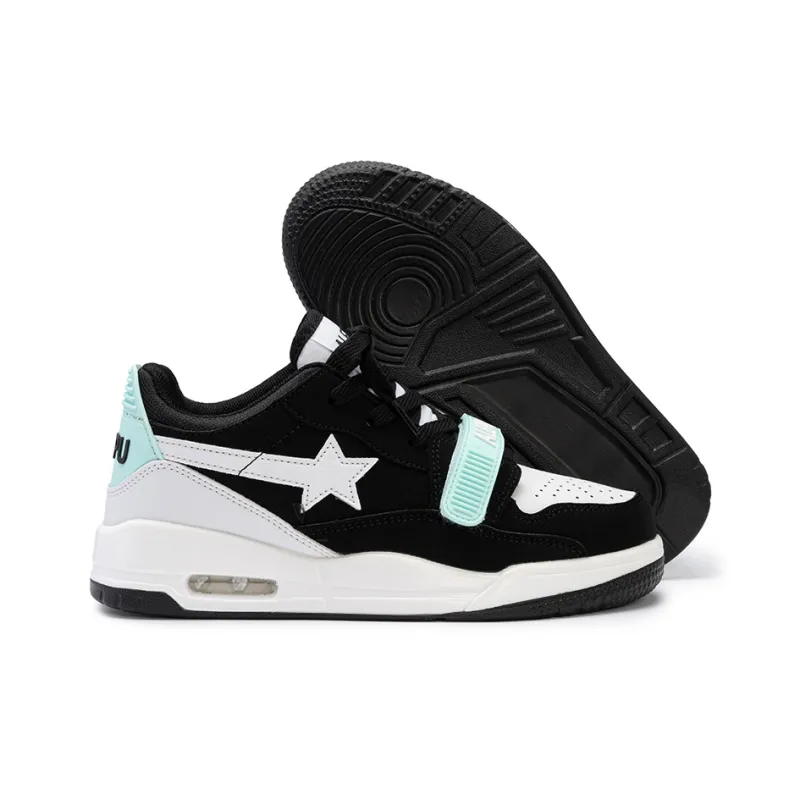 WELKIN&WZWJ Stars Collection White Sneakers Slip-Resistant Height Increasing Low-Top Skateboard Shoes Unisex-86