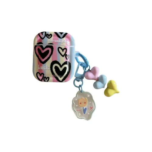 Baohuguang Compatible With AirPods 2/pro/1 TPU Korean Urban Chic Style Multicolor Heart Fully Enclosed Headphone Cases