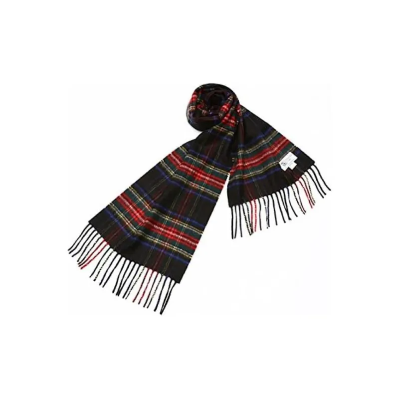 JOHNSTONS OF ELGIN Cashmere Shawls Women's Marine Blue/Red-0