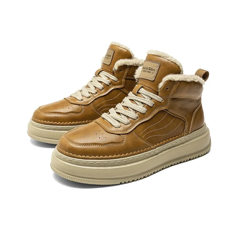 Mulinsen Anti Slip And Wear Resistant Height Increasing High Top Casual Shoes Men's-2