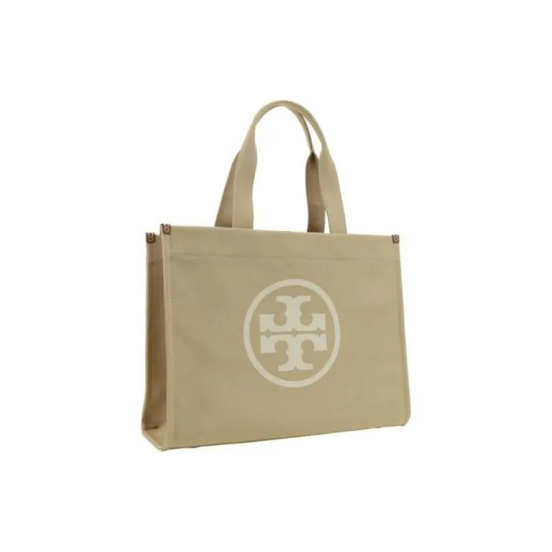TORY BURCH Ella Cotton Canvas Bag, Tote Bag, Shopping Bag, Shoulder Bag, Handbag Regular Women's Hickory Nut-1