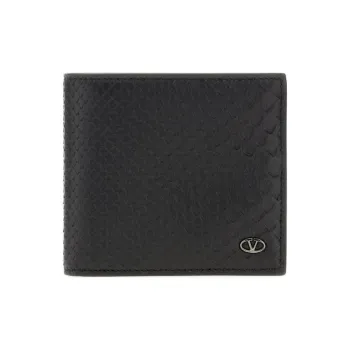 Valentino Leather Wallet Men's Black