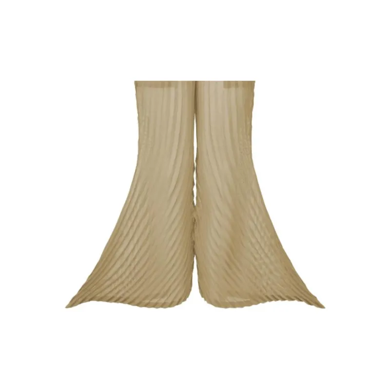 ISSEY MIYAKE FW24 Casual Pants Women's Kudzu Root Khaki-1