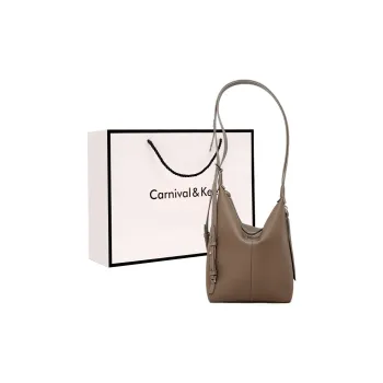 Carnival Keep Cow Leather Portable Backpack Shoulder Bag Regular Women's Elephant Gray/Black/Caramel