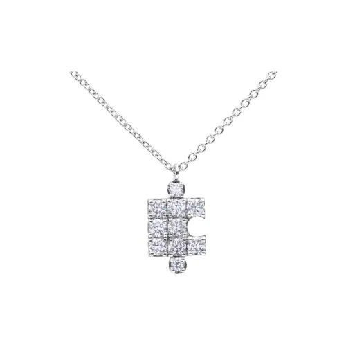 ICEWALD 925 Sterling Silver Gold Plated Diamond DIY Stamp Character Necklaces Unisex Silver
