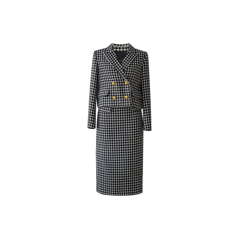 ROEYSHOUSE Skirt Set Women's Houndstooth-1