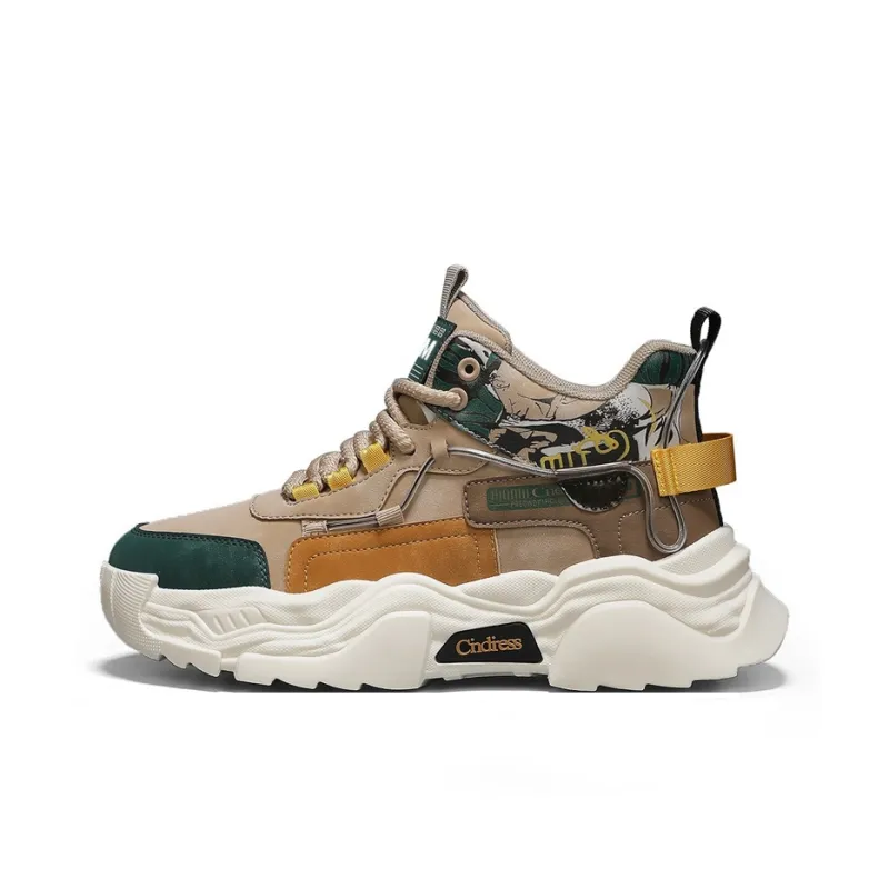JKEM Cushioned Slip-Resistant Abrasion-Resistant High-Top Chunky Sneakers Men's-5