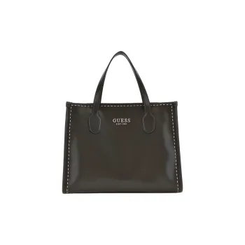GUESS Polyurethane Tote Bag, Shopping Bag, Shoulder Bag, Crossbody Bag, Handbag Women's Black