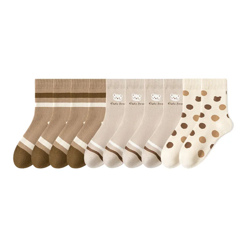Lan Miao Mid Calf Socks Women's Combo Set-1