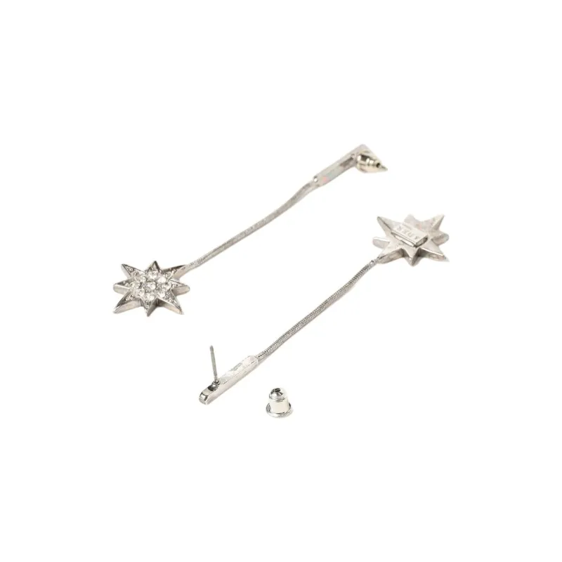 Beams Brass, Crystal, Glass Earrings Women's Silver-0