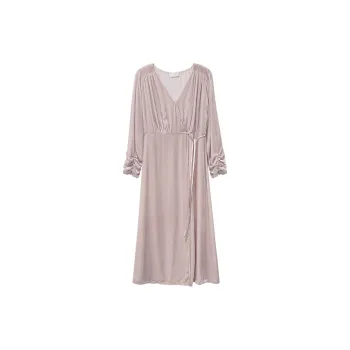 Sangluo Bath Robes Women's Smoke Gray Pink