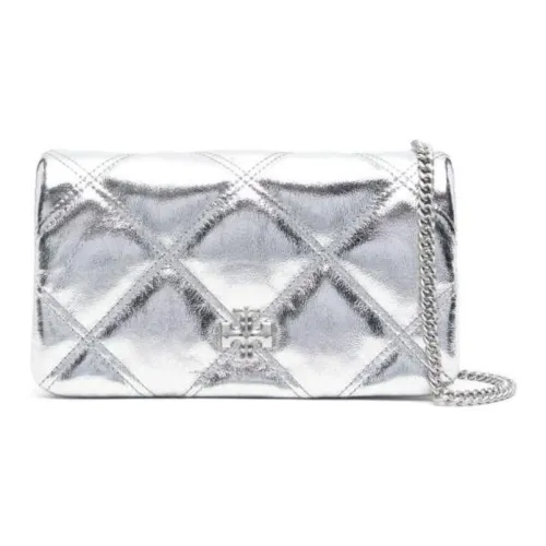 TORY BURCH Kira Leather Shoulder Bag Crossbody Bag Wallet Mini Women's Silver