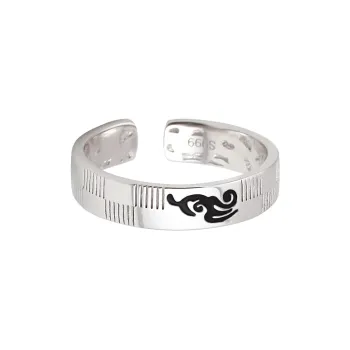 MAGICPOLE 999 Fine Silver Rings Men's Silver