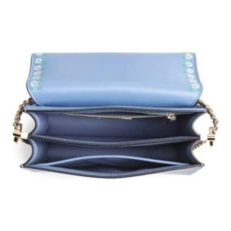 TORY BURCH Robinson Leather Crossbody Bag, Shoulder Bag Regular Women's Wood Blue-3
