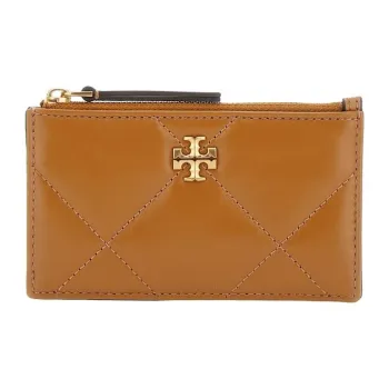 TORY BURCH Kira Nappa Leather Card Holder Women's Tan