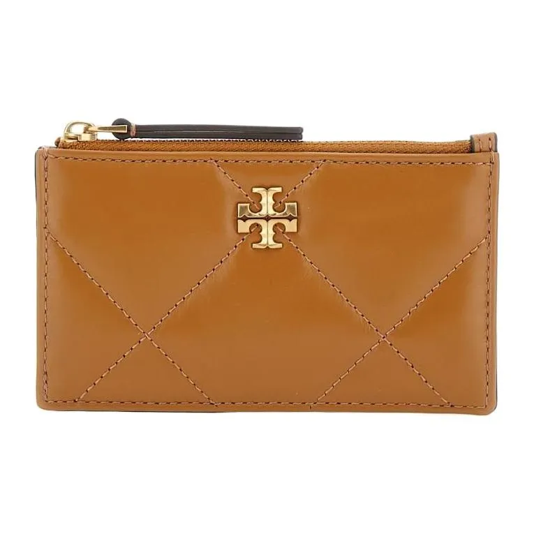 TORY BURCH Kira Nappa Leather Card Holder Women's Tan-0