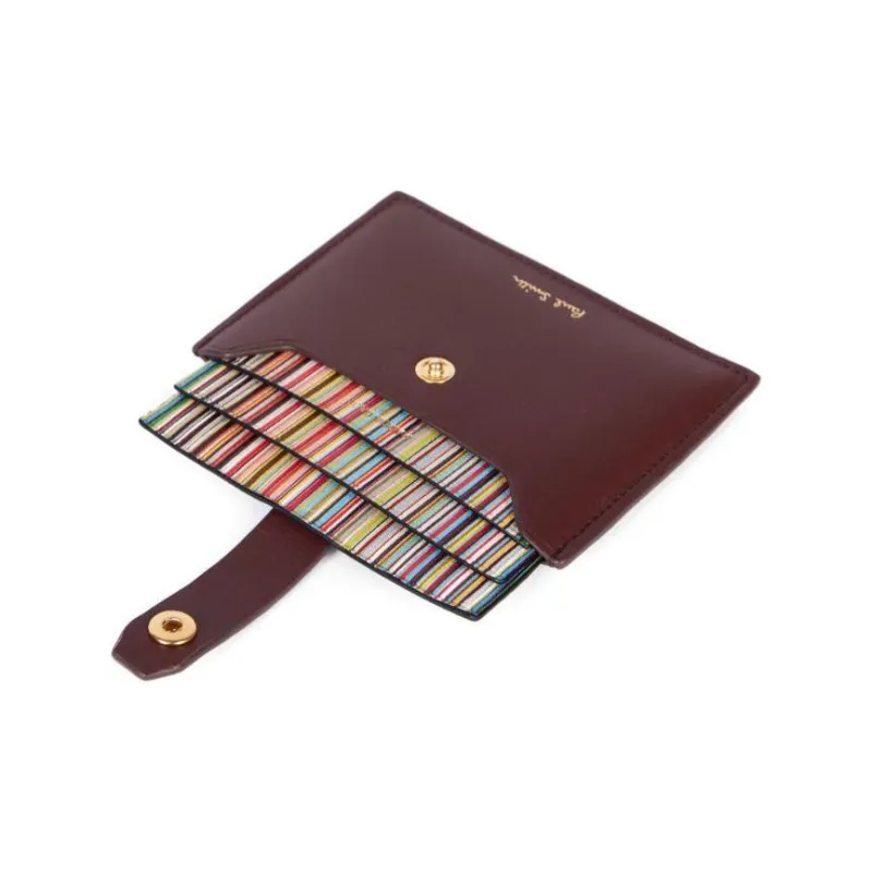 Paul Smith Signature Stripe pull Out Leather Card Holder-3